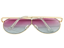 Oversized Modern Retro Shield Style SUNGLASSES Large Gold Frame - Rose Lens 4616