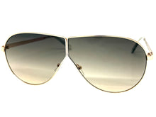Oversized Modern Retro Shield Style SUNGLASSES Large Gold Frame - Ombre Lens 4616