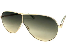 Oversized Modern Retro Shield Style SUNGLASSES Large Gold Frame - Ombre Lens 4616