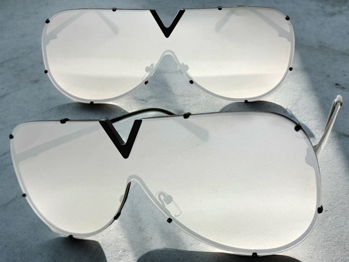 Oversized Sleek Modern Retro Shield Style SUNGLASSES Large Black Frame 4624