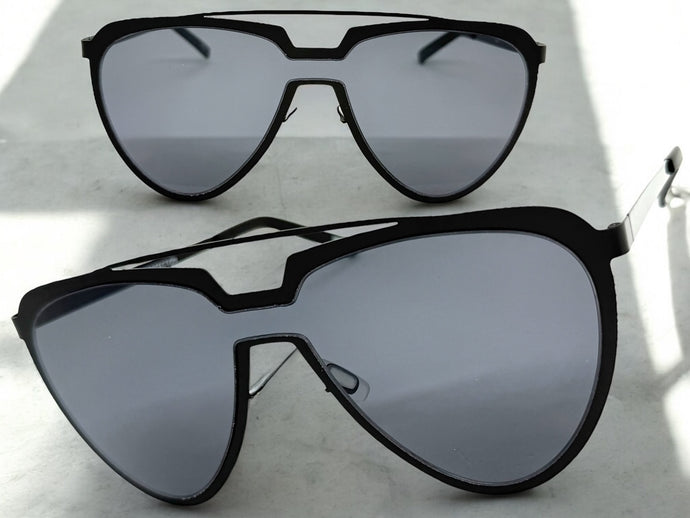 Oversized Vintage Retro Aviator Style SUNGLASSES Large Black Frame 4657