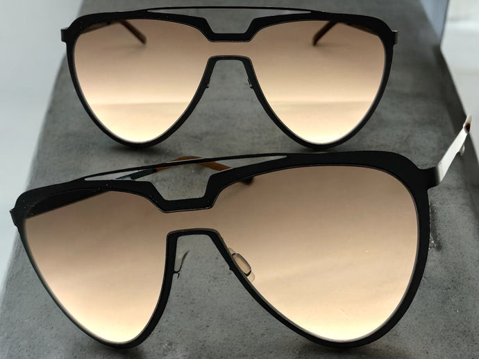 Oversized Vintage Retro Aviator Style SUNGLASSES Large Black Frame 4657