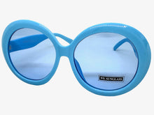 Oversized Exaggerated Vintage Retro Style SUNGLASSES X-Large Blue Frame 9240