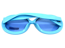 Oversized Exaggerated Vintage Retro Style SUNGLASSES X-Large Blue Frame 9240
