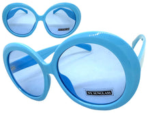 Oversized Exaggerated Vintage Retro Style SUNGLASSES X-Large Blue Frame 9240