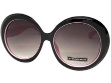 Oversized Exaggerated Vintage Retro Style SUNGLASSES X-Large Black & Pink Frame 9240