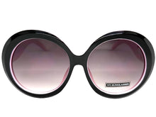 Oversized Exaggerated Vintage Retro Style SUNGLASSES X-Large Black & Pink Frame 9240