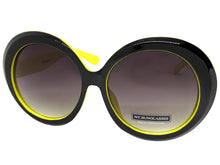 Oversized Exaggerated Vintage Retro Style SUNGLASSES X-Large Black & Yellow Frame 9240