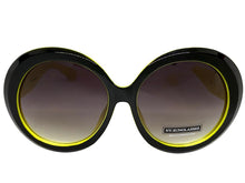 Oversized Exaggerated Vintage Retro Style SUNGLASSES X-Large Black & Yellow Frame 9240