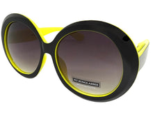 Oversized Exaggerated Vintage Retro Style SUNGLASSES X-Large Black & Yellow Frame 9240