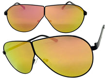 Oversized Modern Retro Shield Style SUNGLASSES Large Black Frame 4615