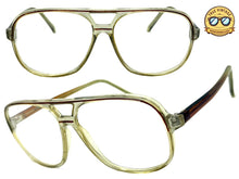 Classic TRUE Vintage Retro Aviator Style READING GLASSES READERS Clear Brown Frame Lens Strength +3.00