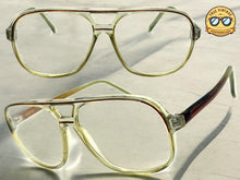 Classic TRUE Vintage Retro Aviator Style READING GLASSES READERS Clear Brown Frame Lens Strength +3.00