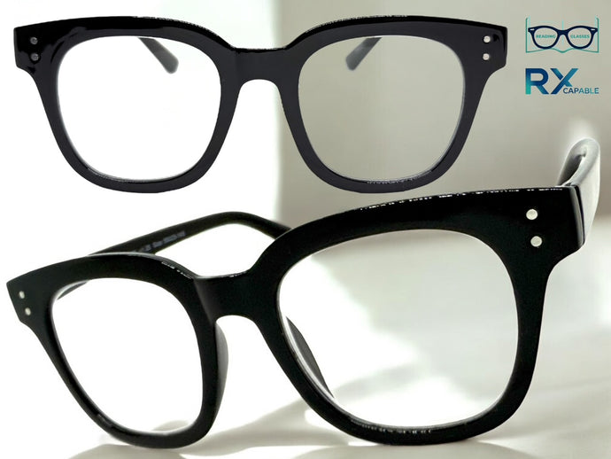 Classic Elegant Vintage Retro Style READING GLASSES READERS Black Frame - Lens Strength +1.25