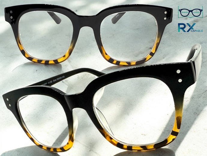Classic Elegant Vintage Retro Style READING GLASSES READERS Black Frame - Lens Strength +1.50
