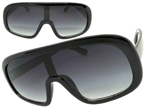 Oversized Exaggerated Modern Rerto Shield Style SUNGLASSES Large Black Frame 7290