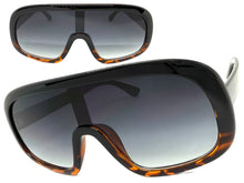 Oversized Exaggerated Modern Rerto Shield Style SUNGLASSES Large Black Frame 7290