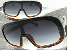 Oversized Exaggerated Modern Rerto Shield Style SUNGLASSES Large Black Frame 7290