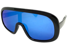 Oversized Exaggerated Modern Rerto Shield Style SUNGLASSES Large Black Frame 7290