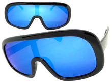 Oversized Exaggerated Modern Rerto Shield Style SUNGLASSES Large Black Frame 7290