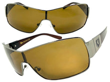 Classic Contemporary Modern Wrap Shield Style SUNGLASSES Sleek Gunmetal Frame 3396