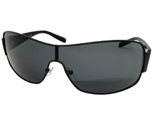 Classic Contemporary Modern Wrap Shield Style SUNGLASSES Sleek Black Frame 3396