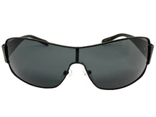 Classic Contemporary Modern Wrap Shield Style SUNGLASSES Sleek Black Frame 3396
