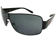 Classic Contemporary Modern Wrap Shield Style SUNGLASSES Sleek Black Frame 3396