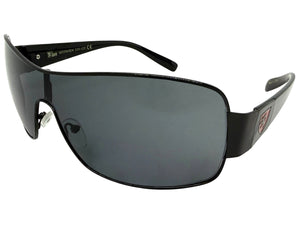 Classic Contemporary Modern Wrap Shield Style SUNGLASSES Sleek Black Frame 3396