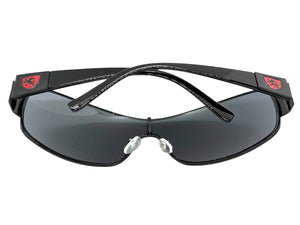 Classic Contemporary Modern Wrap Shield Style SUNGLASSES Sleek Black Frame 3396