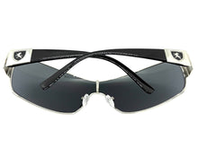 Classic Contemporary Modern Wrap Shield Style SUNGLASSES Sleek Silver Frame 3396