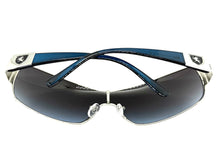 Classic Contemporary Modern Wrap Shield Style SUNGLASSES Sleek Silver Frame 3396