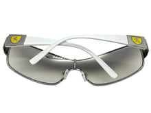 Classic Contemporary Modern Wrap Shield Style SUNGLASSES Sleek Silver Frame 3396