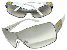 Classic Contemporary Modern Wrap Shield Style SUNGLASSES Sleek Silver Frame 3396
