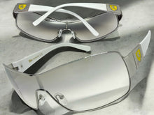Classic Contemporary Modern Wrap Shield Style SUNGLASSES Sleek Silver Frame 3396