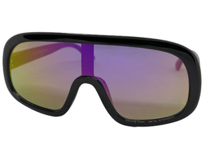 Oversized Exaggerated Modern Rerto Shield Style SUNGLASSES Large Black Frame 7290