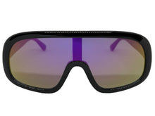 Oversized Exaggerated Modern Rerto Shield Style SUNGLASSES Large Black Frame 7290