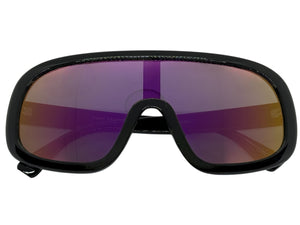 Oversized Exaggerated Modern Rerto Shield Style SUNGLASSES Large Black Frame 7290