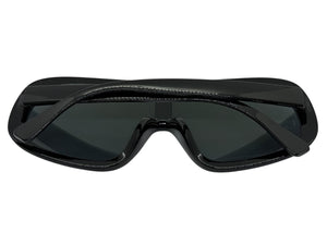 Oversized Exaggerated Modern Rerto Shield Style SUNGLASSES Large Black Frame 7290