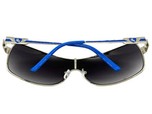 Classic Contemporary Modern Wrap Shield Style SUNGLASSES Sleek Silver Frame 3728