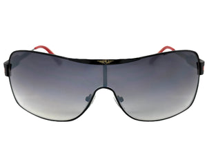 Classic Contemporary Modern Wrap Shield Style SUNGLASSES Sleek Black Frame 3728
