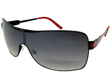 Classic Contemporary Modern Wrap Shield Style SUNGLASSES Sleek Black Frame 3728