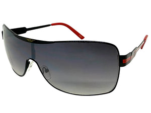 Classic Contemporary Modern Wrap Shield Style SUNGLASSES Sleek Black Frame 3728