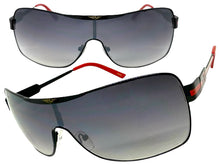 Classic Contemporary Modern Wrap Shield Style SUNGLASSES Sleek Black Frame 3728
