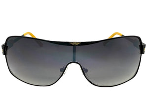 Classic Contemporary Modern Wrap Shield Style SUNGLASSES Sleek Black Frame 3728