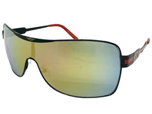Classic Contemporary Modern Wrap Shield Style SUNGLASSES Sleek Black Frame 3728