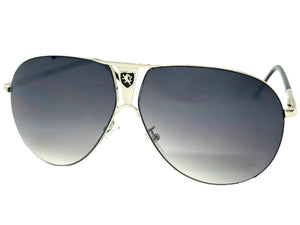Classic Contemporary Modern Wrap Shield Style SUNGLASSES Sleek Silver Frame 1086