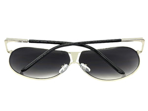Classic Contemporary Modern Wrap Shield Style SUNGLASSES Sleek Silver Frame 1086