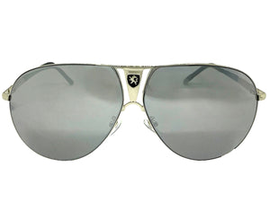 Classic Contemporary Modern Wrap Shield Style SUNGLASSES Sleek Silver Frame 1086