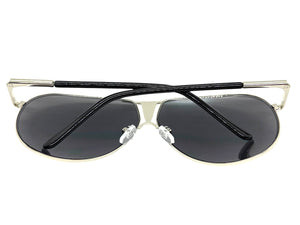 Classic Contemporary Modern Wrap Shield Style SUNGLASSES Sleek Silver Frame 1086